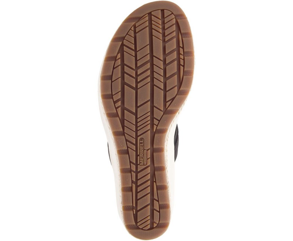 Merrell Sandals Black - Kaiteri Wedge Slide - Womens 74GASLHWX
